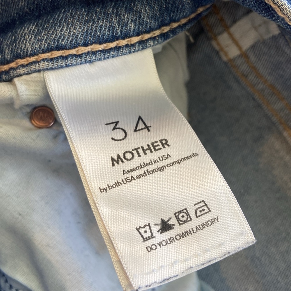 MOTHER midi denim skirt in Light Blue Denim - Picture 4 of 8